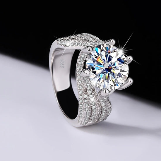 Elegant 5 Carat Moissanite Eternity Ring in 925 Sterling Silver - A Touch of Luxury for the Sophisticated Woman