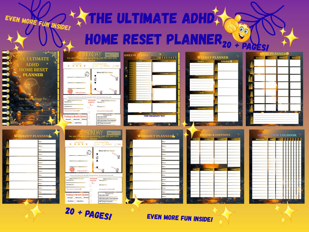 The Ultimate ADHD Home Reset Planner| Cleaning Schedule| Income Tracker| Digital product